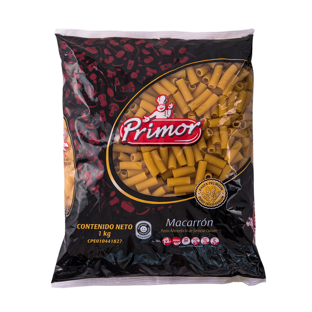 PASTA CORTA MACARRON 1 KG x 12 Uds (E)