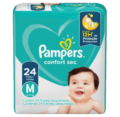PAMPERS PAÑALES CONFORT SEC M 491 G x 12 Uds.