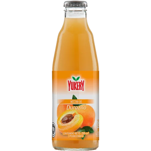 YUKERY DURAZNO Botella 250 ml x 12 Uds.